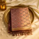 Elegant Ombre Sequined Saree with Intricate Lattice Embroidery