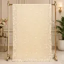 Ivory Organza Saree with Pearl Wave Embroidery and Floral Lace Border