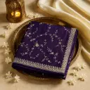 Elegant Deep Purple Designer Saree with Intricate Zari Embroidery
