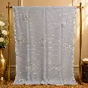 Silver Grey Sheer Dupatta with Metallic Stripes and Floral Embroidery
