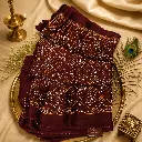Maroon Bandhani Printed Cotton Silk Saree with Geometric Motifs