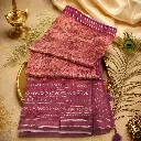 Plum Purple Paisley Printed Cotton Silk Saree with Designer Border & Tassel Pallu