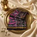 Black Pure Silk Patola Saree with Zari Border