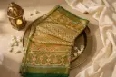 Bottle Green Pure Silk Handloom Patola Ikat Saree