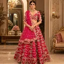 Women's Rani Pink Gold Embroidered Lehenga Choli with Net Dupatta