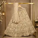 Women's Pastel Sage Green Lehenga Choli with Floral Embroidery and Net Dupatta
