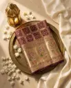 Maroon Georgette Bandhani Gharchola Saree With Banarasi Zari Border