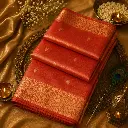 Peach Pink Banarasi Silk Saree with Gold Zari Buti & Rich Woven Border