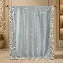 Sky Blue Dupatta with Silver Motifs and Embellished Scalloped Border