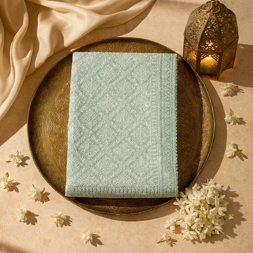 Elegant Mint Green Sequin Embroidered Luxury Designer Saree