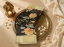 Charcoal Black Floral Print Silk Saree with Zari Border