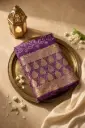 Royal Purple Bandhani Georgette Saree With Banarasi Zari Border