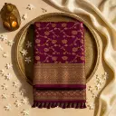 Elegant Maroon Banarasi Silk Saree with Traditional Zari Floral Work