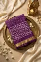 Royal Purple Gaji Silk Bandhani Saree with Zari Border