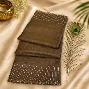 Elegant Coffee Brown Soft Silk Cotton Saree with Sequin Border