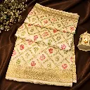 Elegant Ivory Floral Soft Silk Saree with Multicolor Woven Motifs
