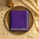 Elegant Royal Purple Sequinned Designer Saree