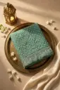 Sage Green Bandhani Silk Saree With Tonal Floral Embroidery