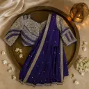 Elegant Royal Purple Sequin Embellished Luxury Designer Saree
