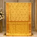 Elegant Golden Yellow Woven Saree with Copper Border