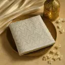Elegant Off-White Net Saree with Exquisite Sequined Wave Embroidery