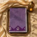 Elegant Purple Chevron Silk Saree with Exquisite Embellished Border