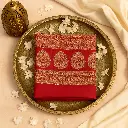 Elegant Red Saree with Intricate Sequin and Zari Embroidery