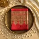Elegant Red Silk Blend Zari Woven Festive Saree