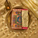 Elegant Cream Zari Woven Banarasi Silk Saree