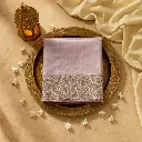 Champagne Gold Tissue Organza Saree with Scalloped Sequin Border