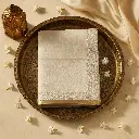 Ivory Gold Shimmer Tissue Organza Saree with Pearl Border