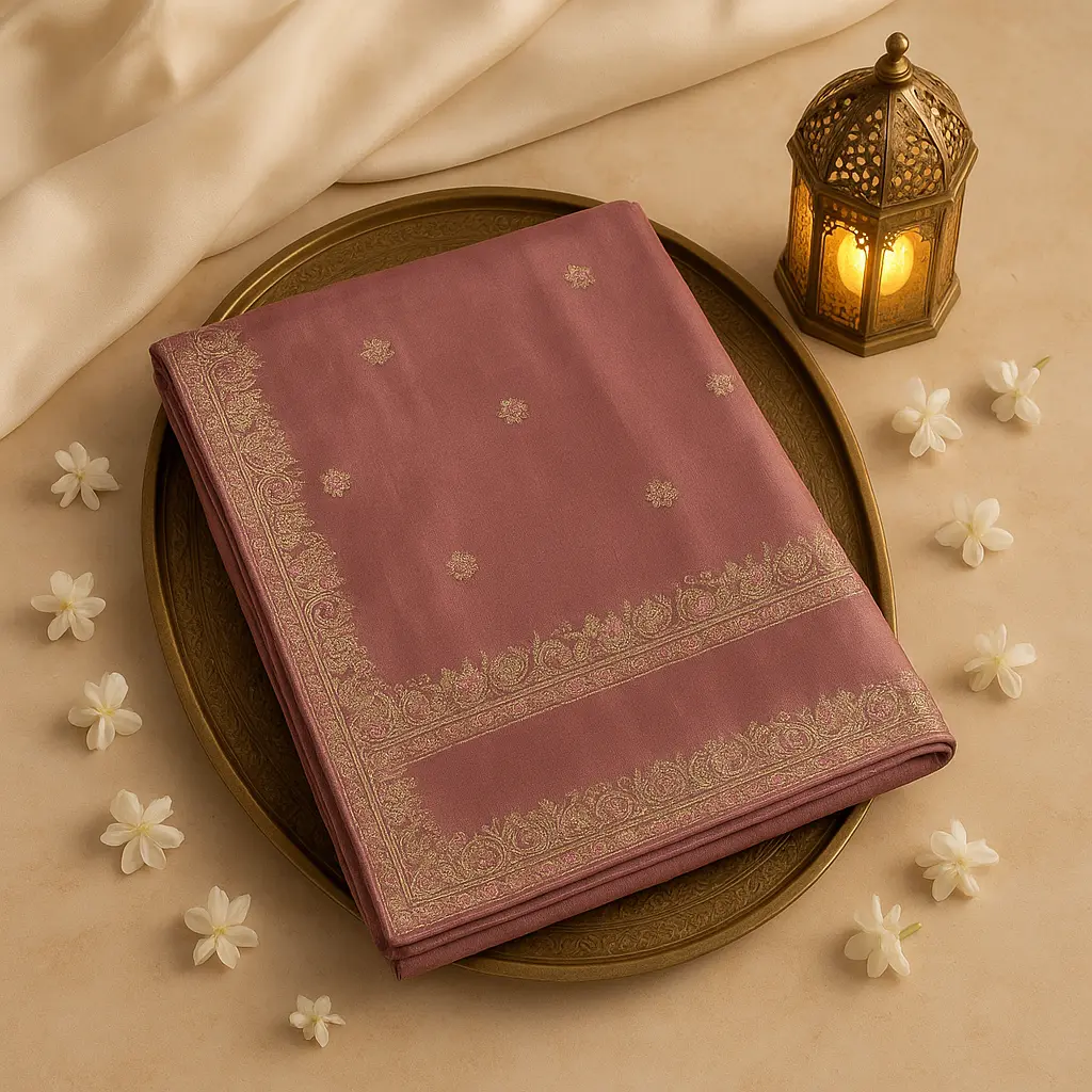 Elegant Mauve Designer Saree with Intricate Zari Border