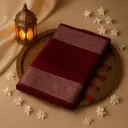 Maroon Banarasi Saree With Silver Zari Border