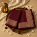 Elegant Wine Maroon Art Silk Saree with Zari Border