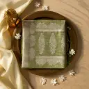 Elegant Olive Green Floral Woven Festive Saree 