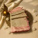 Elegant Beige and Pink Banarasi Silk Festive Saree