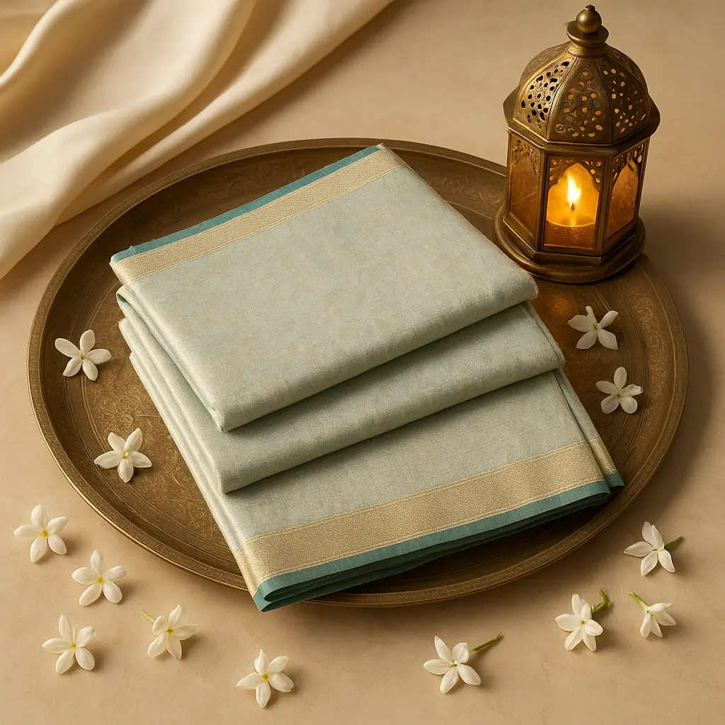 Elegant Sage Green Zari Woven Designer Saree