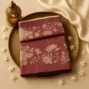 Elegant Maroon Floral Silk Blend Saree with Zari Accents 