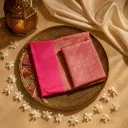 Elegant Fuchsia Pink Zari Woven Silk Party Wear Saree