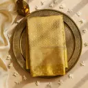 Elegant Mustard Gold Silk Saree With Intricate Floral Zari Weave