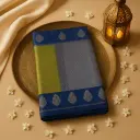 Elegant Royal Blue & Olive Green Designer Zari Saree