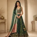 Women's Silver Grey Embroidered Lehenga Choli with Dupatta for Wedding, Sangeet and Festive Wear Set