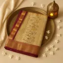 Exquisite Handwoven Bridal Saree with Intricate Figurine Zari Weave 