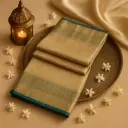 Elegant Green and Gold Traditional Silk Designer Saree