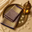 Royal Purple Silk Saree with Traditional Gold Zari Border