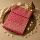 Exquisite Fuchsia Pink Handwoven Silk Saree with Intricate Zari