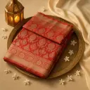 Exquisite Red Silk Banarasi Saree with Intricate Zari Weave