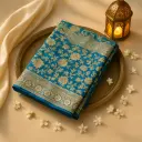 Exquisite Peacock Blue Banarasi Silk Saree with Zari Weave
