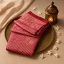 Elegant Pink Silk Leheriya Saree with Golden Zari Border 