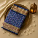 Royal Blue Silk Saree with Intricate Floral Zari Weave